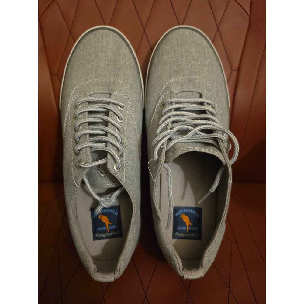 New In Box Margaritaville Grey Lorient Terry Men's Lace Up Shoes Size Us 10